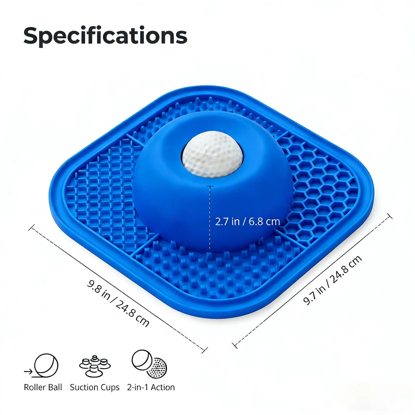 Dog Slow Feeder Bowl and Lick Mat Set - Food-Grade Silicone Anti-Slip Feeding Mat with Strong Suction Pad for Anxiety Relief and Mess-Free Use with Wet Food, Yogurt, and Peanut Butter