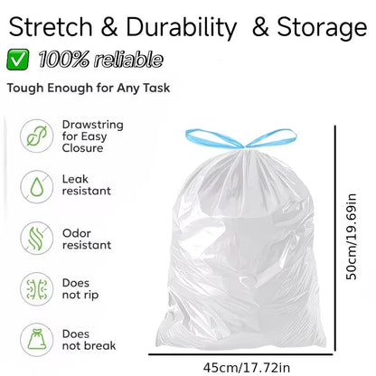 4 Gallon Heavy-Duty Pet Waste Bags - Leak-Proof Drawstring Cat Litter Bags, Large Capacity Dog Waste Bags, and Durable Home Cleaning Trash Bags (Available in 5 or 10 Rolls)