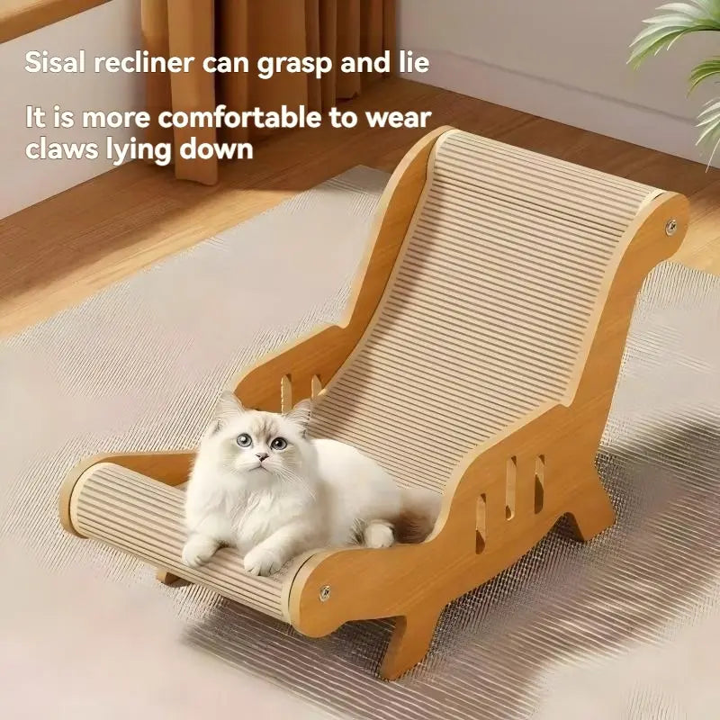 Premium Cat Scratching Post with Sisal Material, Anti-Slip Base, Multi-Functional Pet Lounge Chair, Self-Cleaning Design, Perfect Gift for Cats