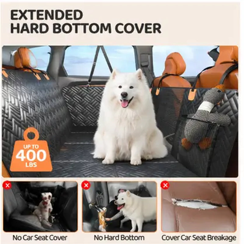 Roampaws Waterproof Dog Car Seat Cover with Rigid Base - Durable Pet Protection for Back Seat Cleanliness