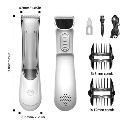 2-in-1 Portable Dog Grooming Vacuum and Clipper Kit with 3-Speed Low Noise Rechargeable Motor, Powerful Suction, and LED Shedding Accessories for Cats and Dogs
