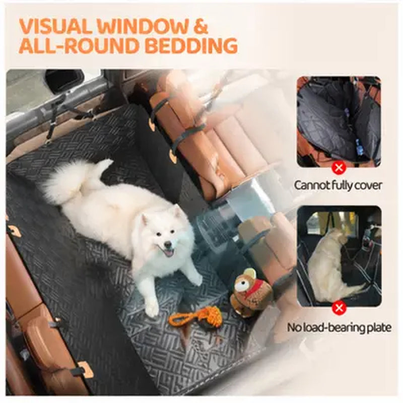 Roampaws Waterproof Dog Car Seat Cover with Rigid Base - Durable Pet Protection for Back Seat Cleanliness