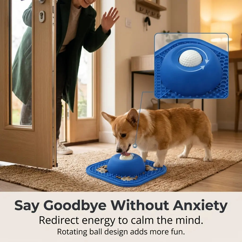 Dog Slow Feeder Bowl and Lick Mat Set - Food-Grade Silicone Anti-Slip Feeding Mat with Strong Suction Pad for Anxiety Relief and Mess-Free Use with Wet Food, Yogurt, and Peanut Butter