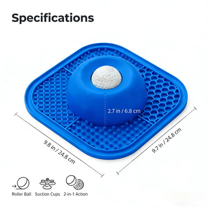 Dog Slow Feeder Bowl and Lick Mat Set - Food-Grade Silicone Anti-Slip Feeding Mat with Strong Suction Pad for Anxiety Relief and Mess-Free Use with Wet Food, Yogurt, and Peanut Butter