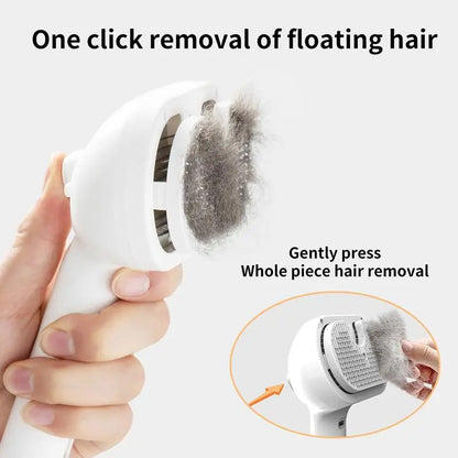 Pet Hair Removal Comb with Spray Odor Eliminator - Professional Brush for Cats and Dogs
