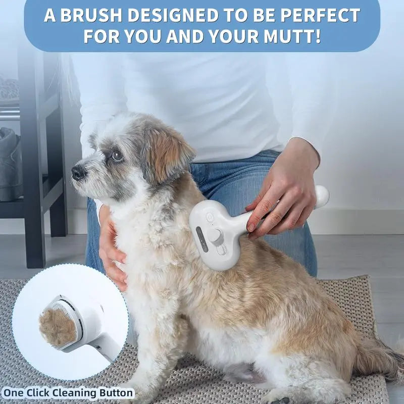 Pet Hair Removal Comb with Spray Odor Eliminator - Professional Brush for Cats and Dogs