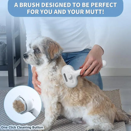 Pet Hair Removal Comb with Spray Odor Eliminator - Professional Brush for Cats and Dogs