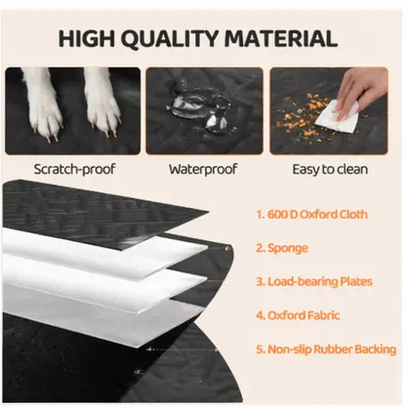 Roampaws Waterproof Dog Car Seat Cover with Rigid Base - Durable Pet Protection for Back Seat Cleanliness