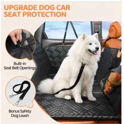 Roampaws Waterproof Dog Car Seat Cover with Rigid Base - Durable Pet Protection for Back Seat Cleanliness