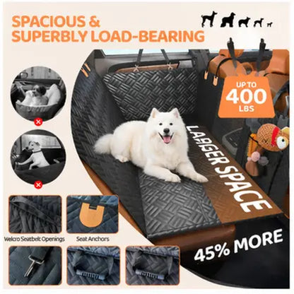 Roampaws Waterproof Dog Car Seat Cover with Rigid Base - Durable Pet Protection for Back Seat Cleanliness