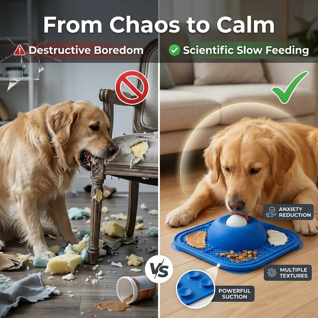 Dog Slow Feeder Bowl and Lick Mat Set - Food-Grade Silicone Anti-Slip Feeding Mat with Strong Suction Pad for Anxiety Relief and Mess-Free Use with Wet Food, Yogurt, and Peanut Butter