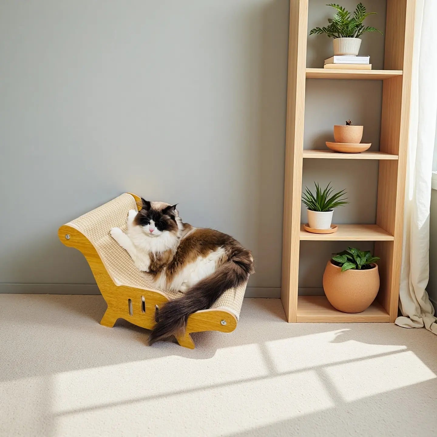 Premium Cat Scratching Post with Sisal Material, Anti-Slip Base, Multi-Functional Pet Lounge Chair, Self-Cleaning Design, Perfect Gift for Cats