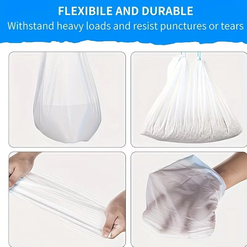 4 Gallon Heavy-Duty Pet Waste Bags - Leak-Proof Drawstring Cat Litter Bags, Large Capacity Dog Waste Bags, and Durable Home Cleaning Trash Bags (Available in 5 or 10 Rolls)
