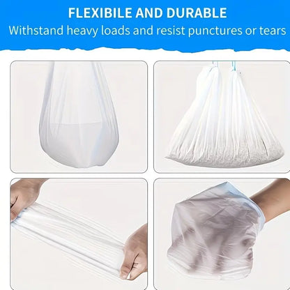 4 Gallon Heavy-Duty Pet Waste Bags - Leak-Proof Drawstring Cat Litter Bags, Large Capacity Dog Waste Bags, and Durable Home Cleaning Trash Bags (Available in 5 or 10 Rolls)