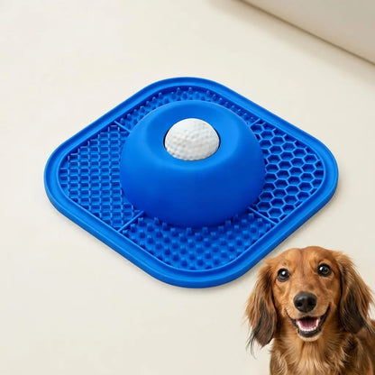 Dog Slow Feeder Bowl and Lick Mat Set - Food-Grade Silicone Anti-Slip Feeding Mat with Strong Suction Pad for Anxiety Relief and Mess-Free Use with Wet Food, Yogurt, and Peanut Butter